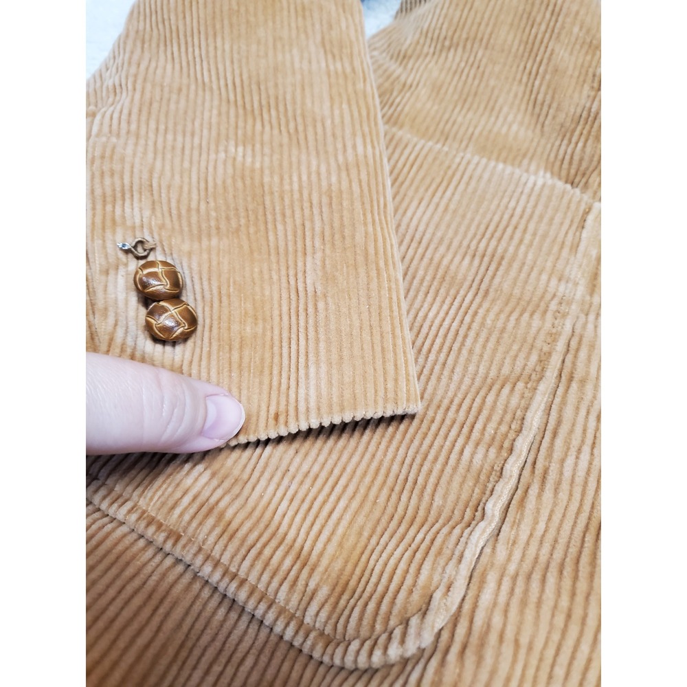 Vintage Tan Corduroy Jacket Blazer Women Small Boho Chic Retro Classic Festival - Picture 2 of 10